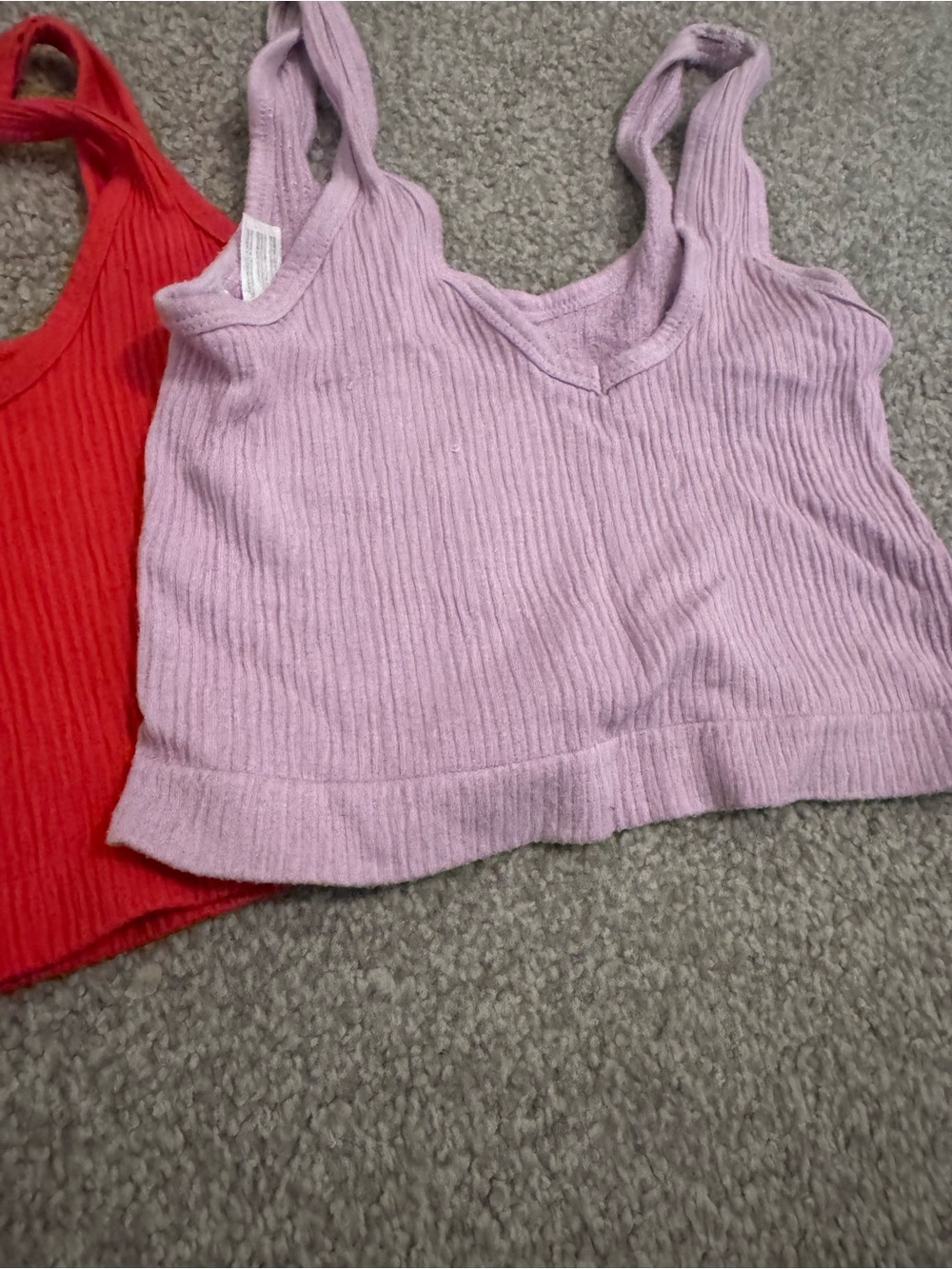 Urban Outfitters Ribbed Tank Tops in Teal, Red, and Lavender - Picture 4 of 6